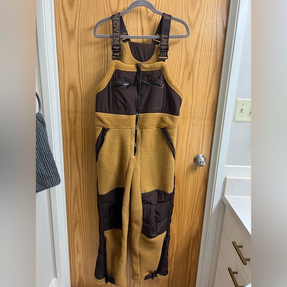 Free People Movement Hit the Slopes High Pile Fleece Snow Bibs Sz S - Picture 11 of 15